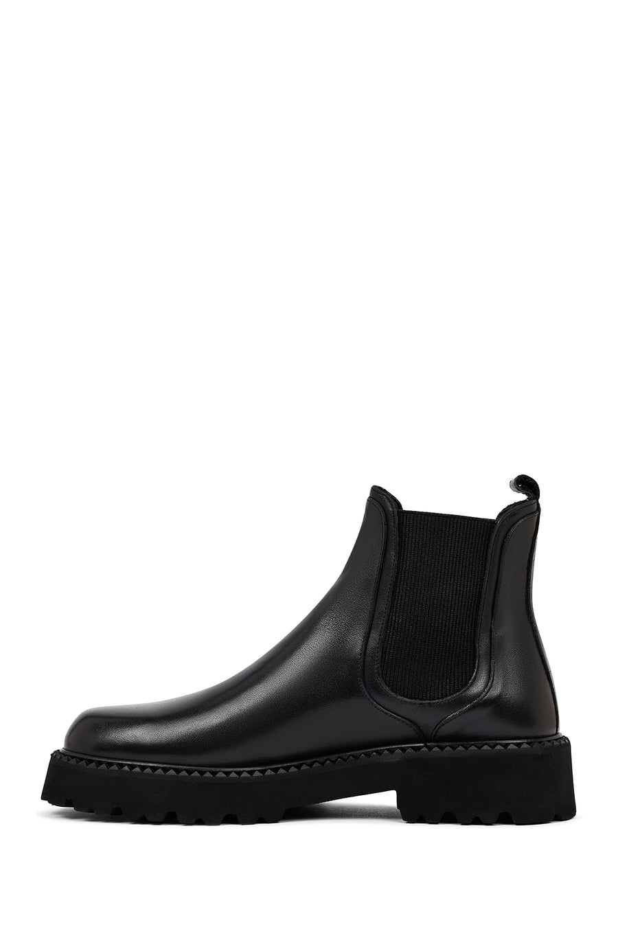 Male Black Thick-Soled Leather Chelsea Boots