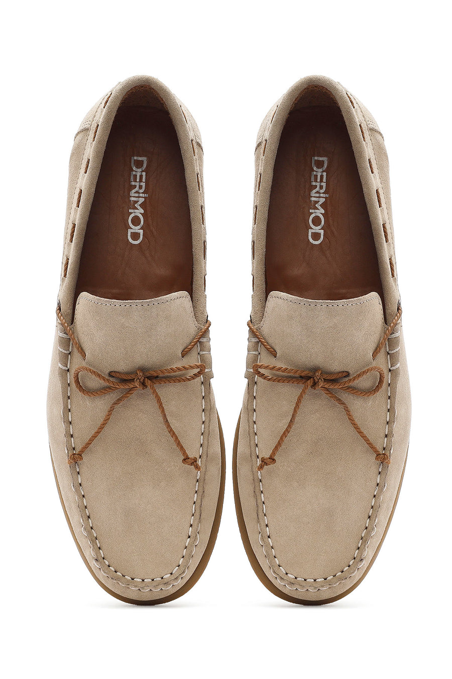 Erkek Bej Süet Deri Casual Loafer