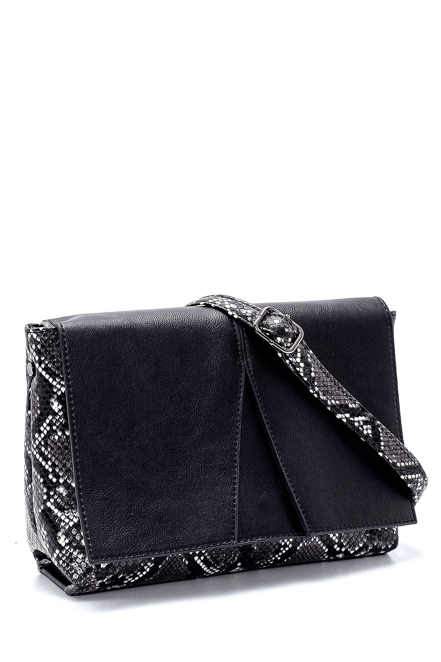 Women's Snakeskin Pattern Detailed Shoulder Bag