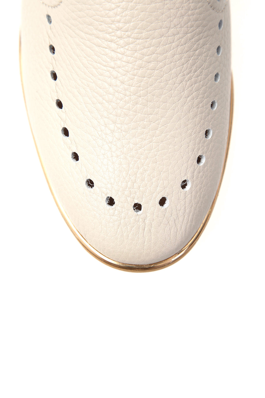 Gray Perforated Women's Leather Shoes