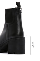 Women's Black Leather Zippered Heeled Chelsea Boots | Derimod