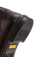 Men's Brown Leather Zippered Casual Boots | Derimod