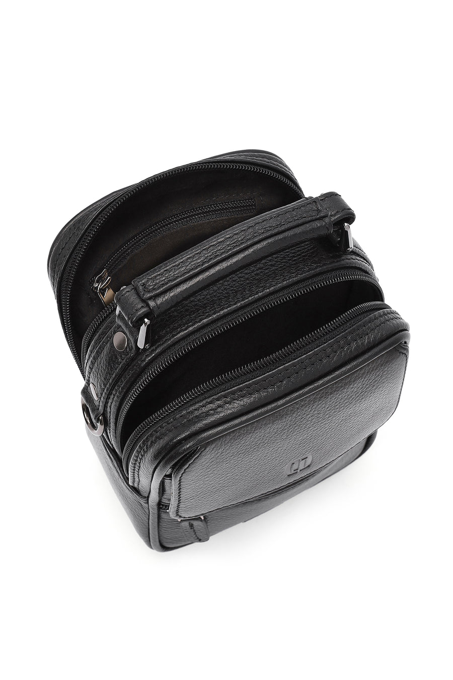 Men's Black Leather Handbag