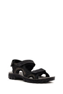 Men's Black Leather Sandals | Derimod