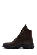 Men's Brown Lace-Up Nubuck Leather Outdoor Boots | Derimod