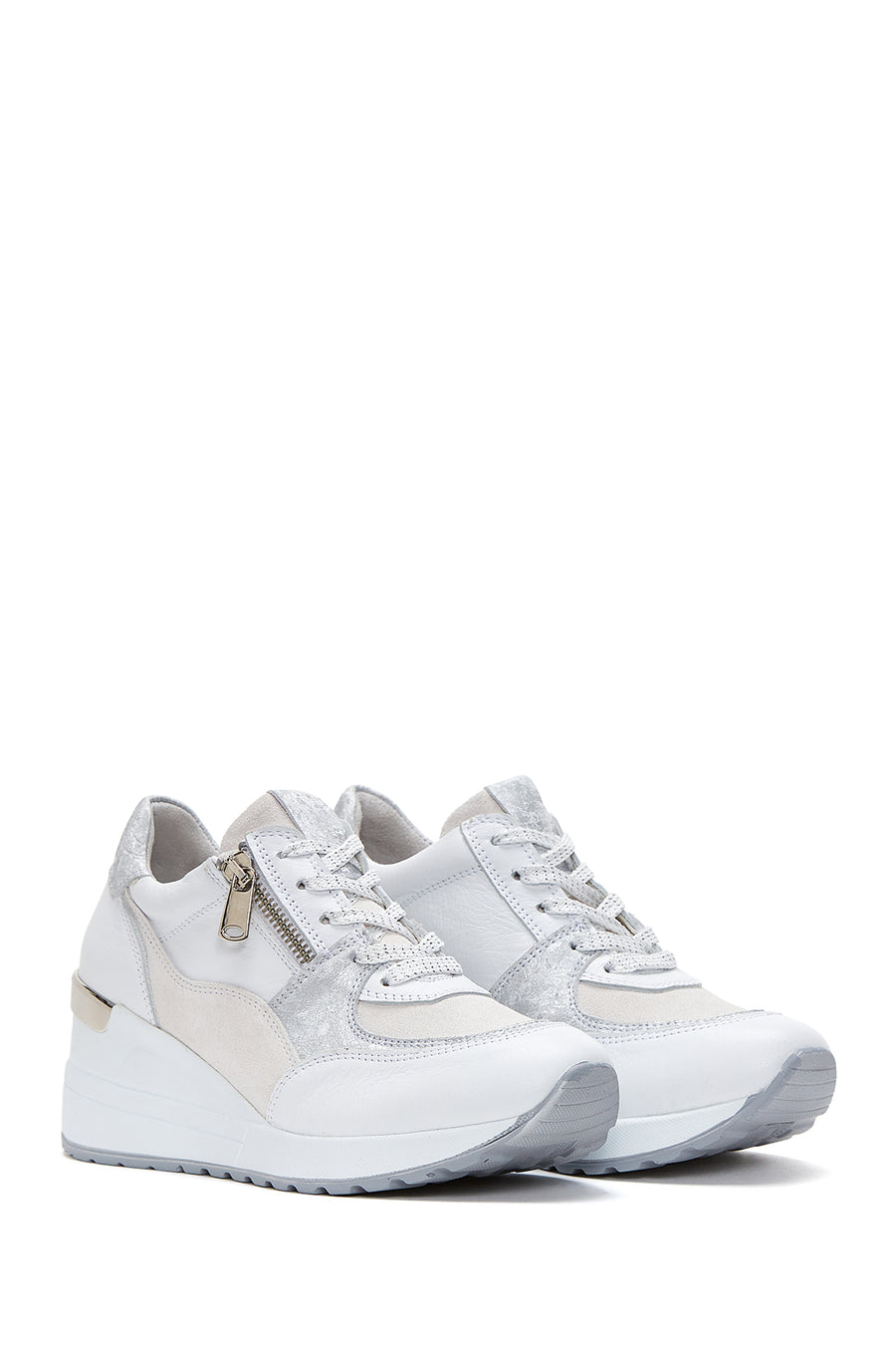 Women's Leather High Sole Sneaker
