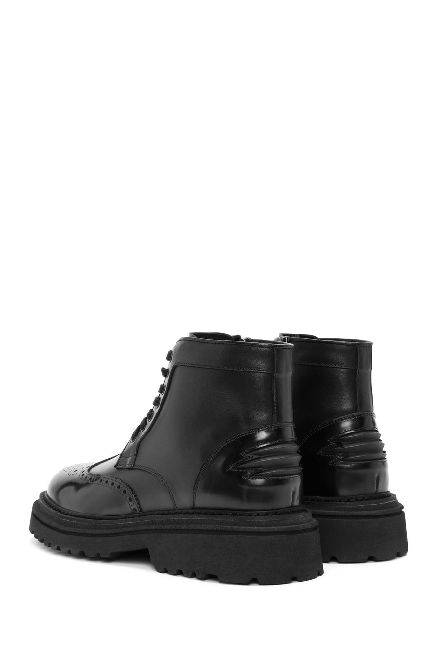 Men's Black Zippered Leather Casual Boots