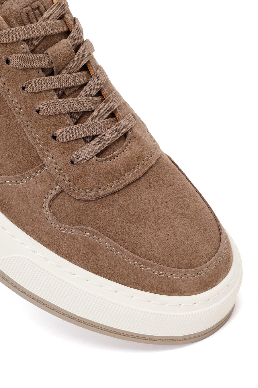 Erkek Vizon Bağcıklı Kalın Tabanlı Süet Deri Sneaker