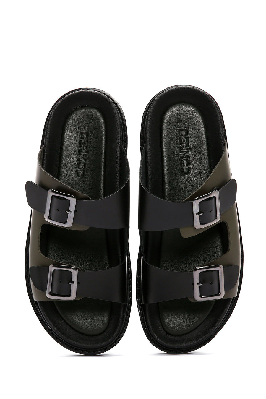 Men's Black Leather Slippers