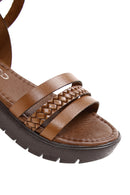 Women's Tan Leather Bodrum Sandals | Derimod