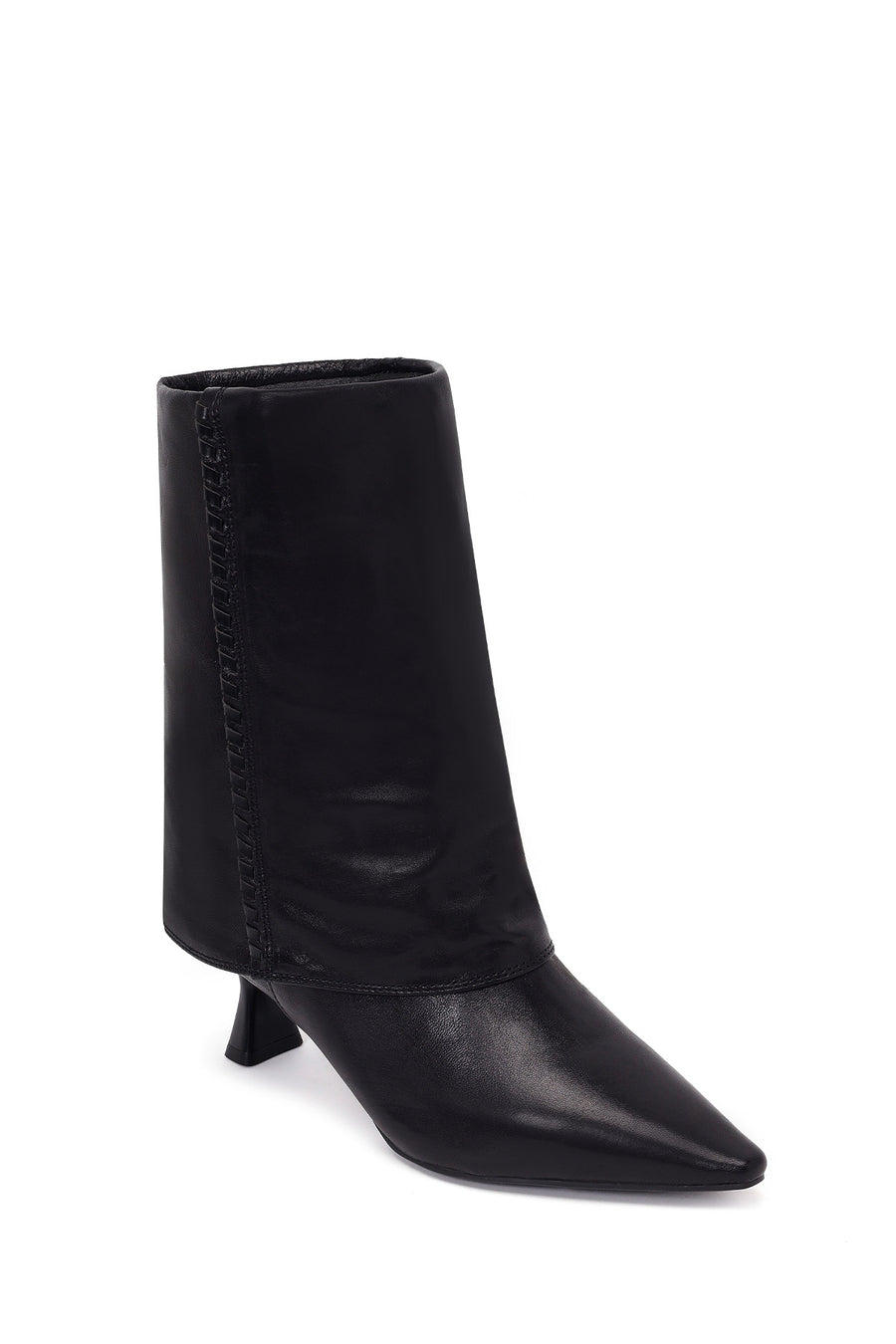 Woman Black Heeled Leather Boots