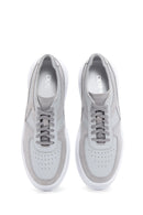 Men's Gray Suede Leather Detailed Thick Soled Sneaker | Derimod