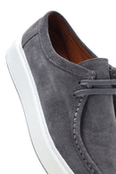 Men's Gray Suede Leather Casual Sneaker | Derimod