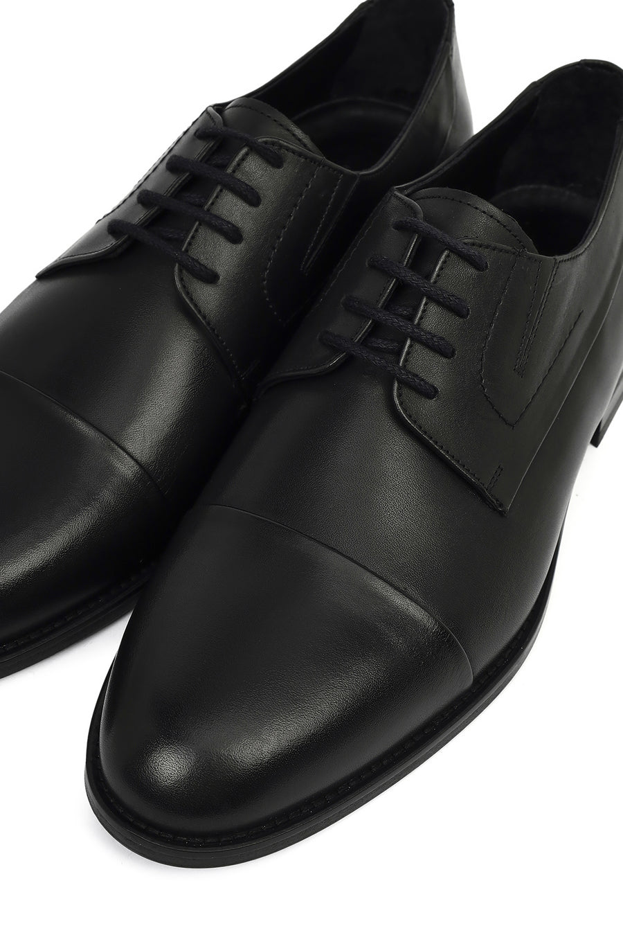 Men's Black Laced Leather Classic Shoes
