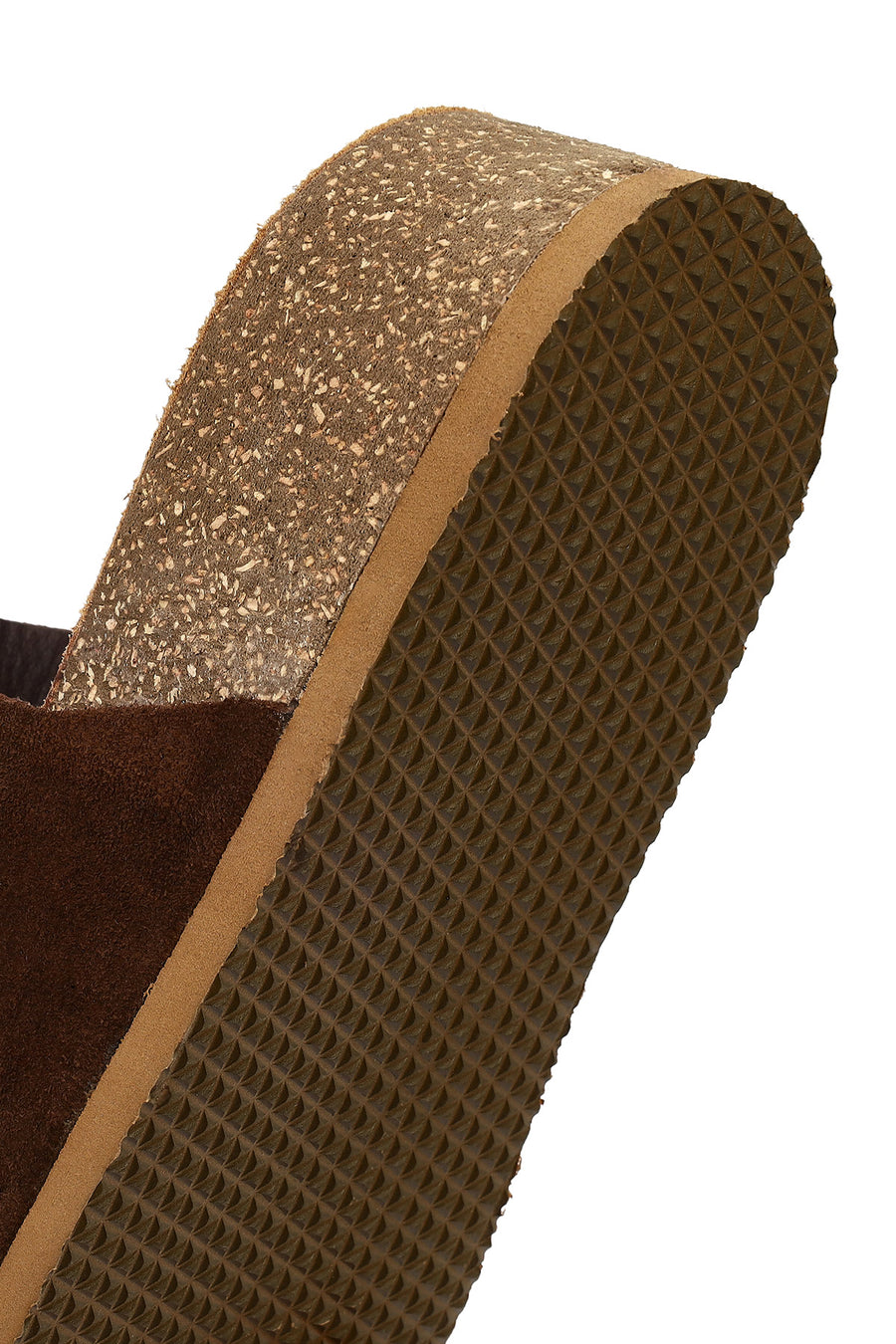 Women's Brown Thick-Soled Suede Leather Slippers