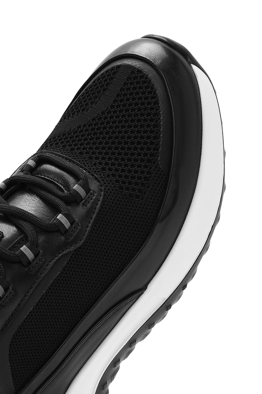 Erkek Siyah Bağcıklı Kalın Tabanlı Sneaker