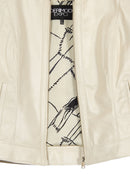 Adela Woman White Short Leather Jacket | Derimod
