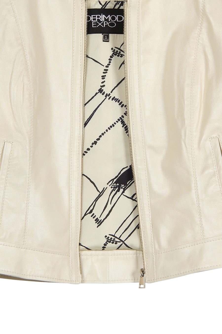 Adela Woman White Short Leather Jacket