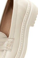 Women's Beige Leather Tassel Loafer | Derimod
