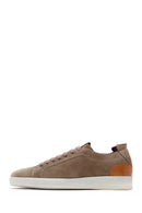 Men's Beige Suede Leather Sneaker | Derimod