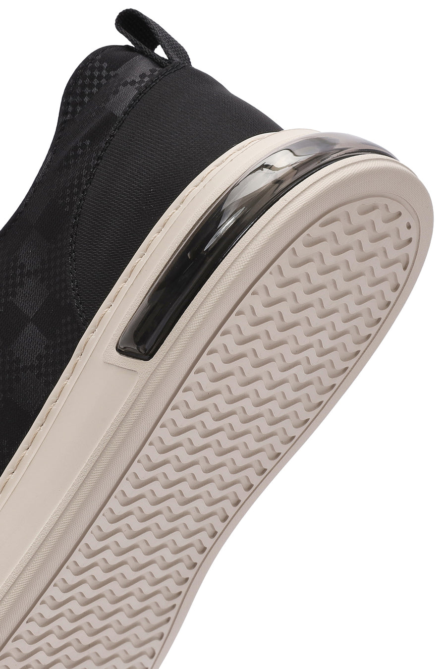 Male Black Lace-Up Patterned Fabric Sneaker