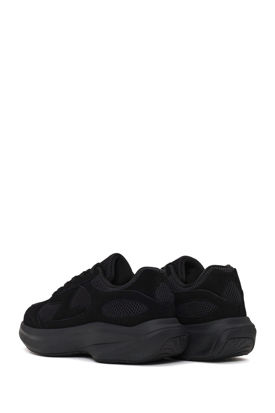 Erkek Siyah Bağcıklı Kalın Tabanlı Kumaş Sneaker