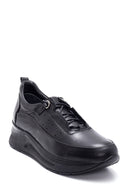 Women's Black Leather Thick Soled Shoes | Derimod