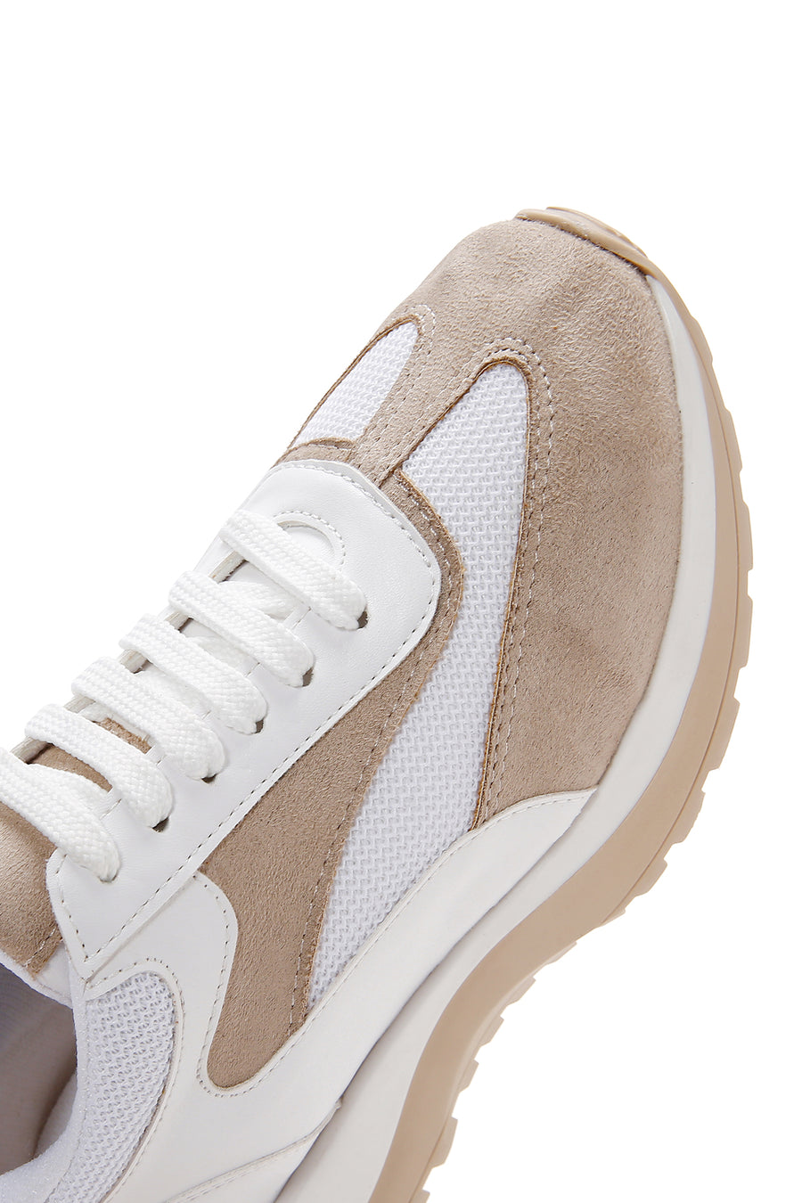 Kadın Beyaz Süet Detaylı Sneaker