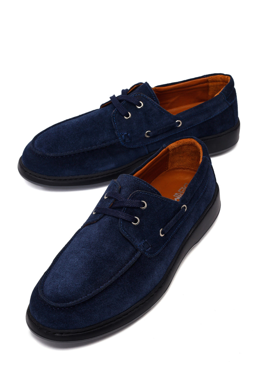 Male Navy Blue Lace-Up Suede Casual Shoes
