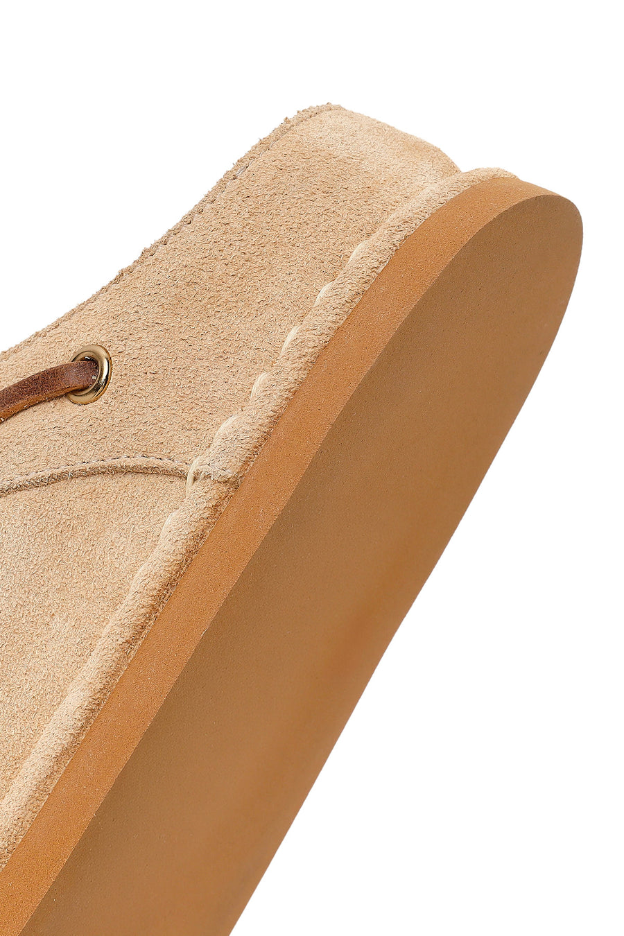 Women's Beige Suede Leather Slippers