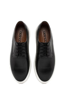 Erkek Siyah Bağcıklı Deri Sneaker | Derimod