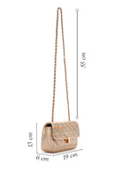 Women's Gold Long Strap Quilted Crossbody Bag | Derimod