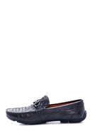 Erkek Lacivert Deri Örgülü Casual Loafer | Derimod