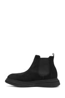 Men's Black Suede Leather Chelsea Boots | Derimod