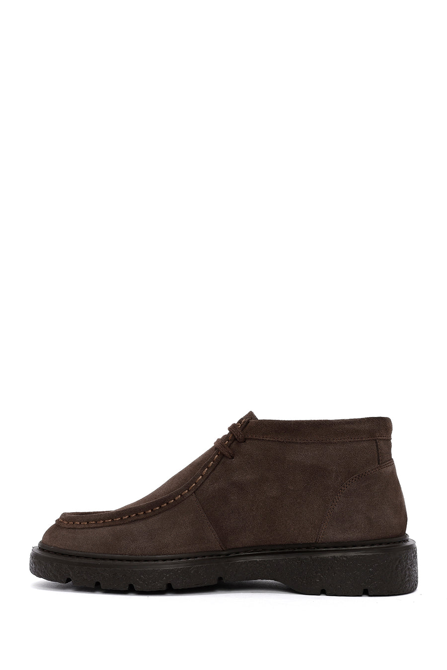 Men's Brown Lace-Up Suede Leather Casual Boots