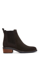 Women's Anthracite Suede Leather Chelsea Boots | Derimod