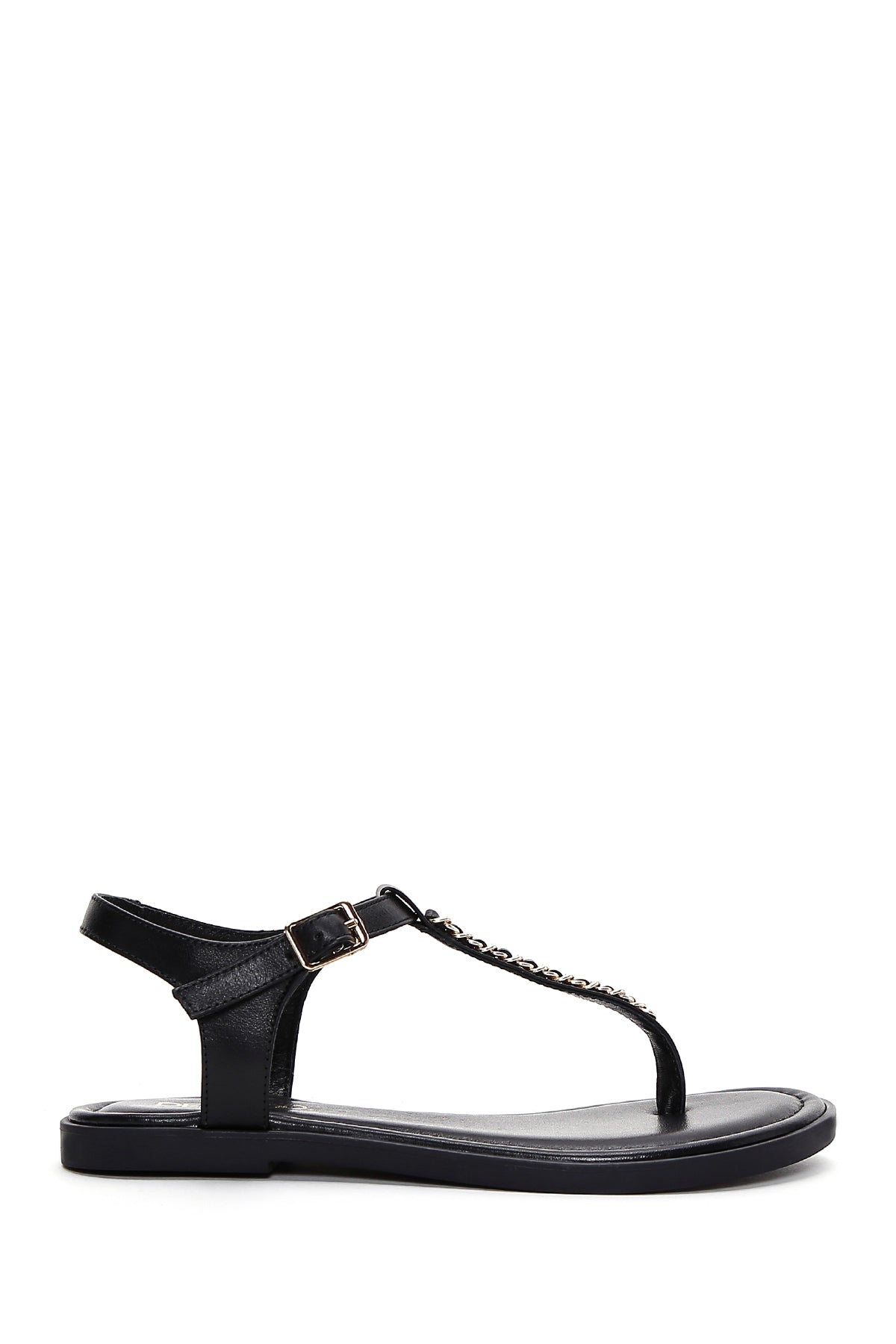 Women's Black Leather Sandals 24SFD270118 | Derimod