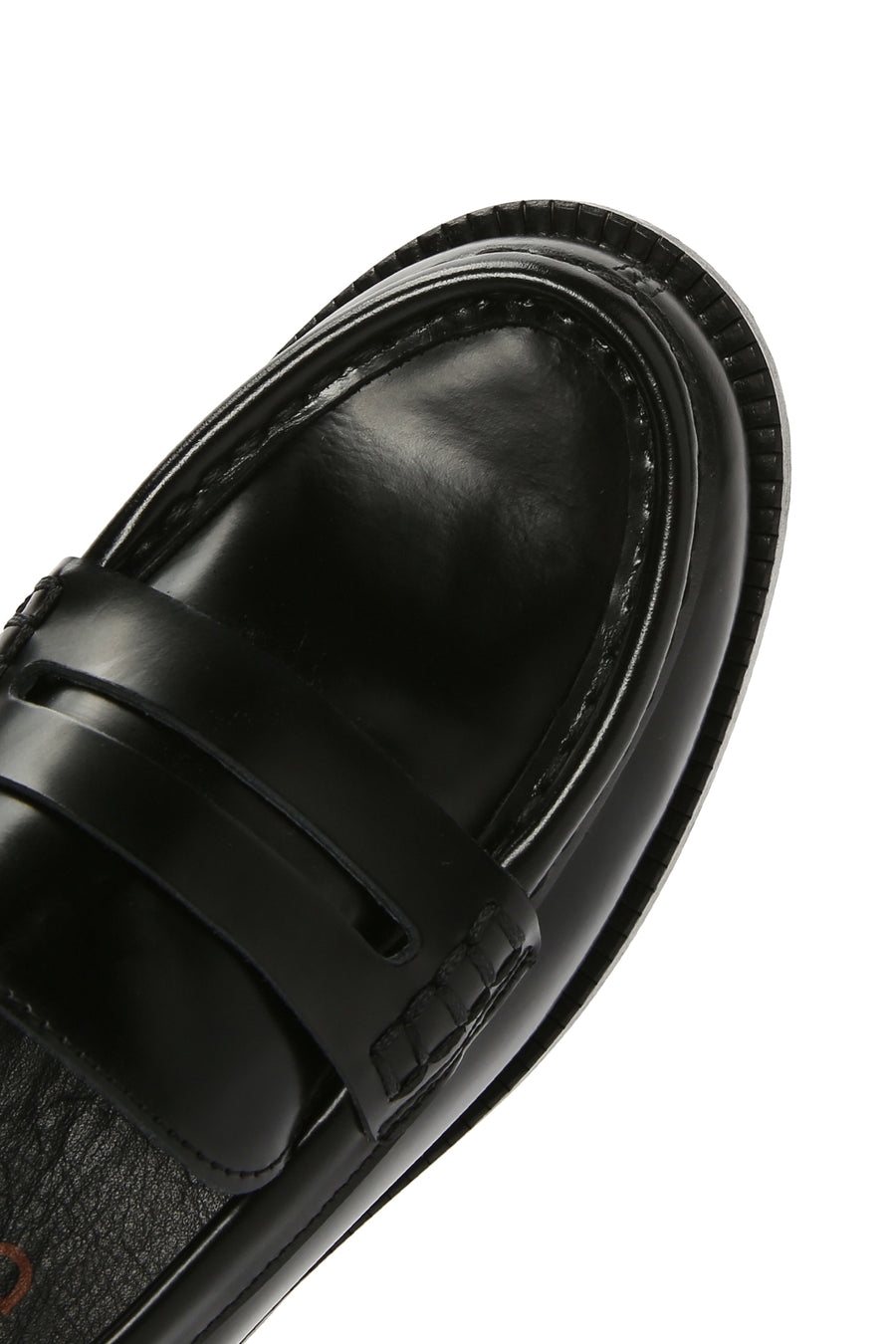 Kadın Siyah Deri Maskülen Loafer