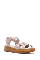 Women's Mink Ankle Strap Leather Comfort Sandals | Derimod