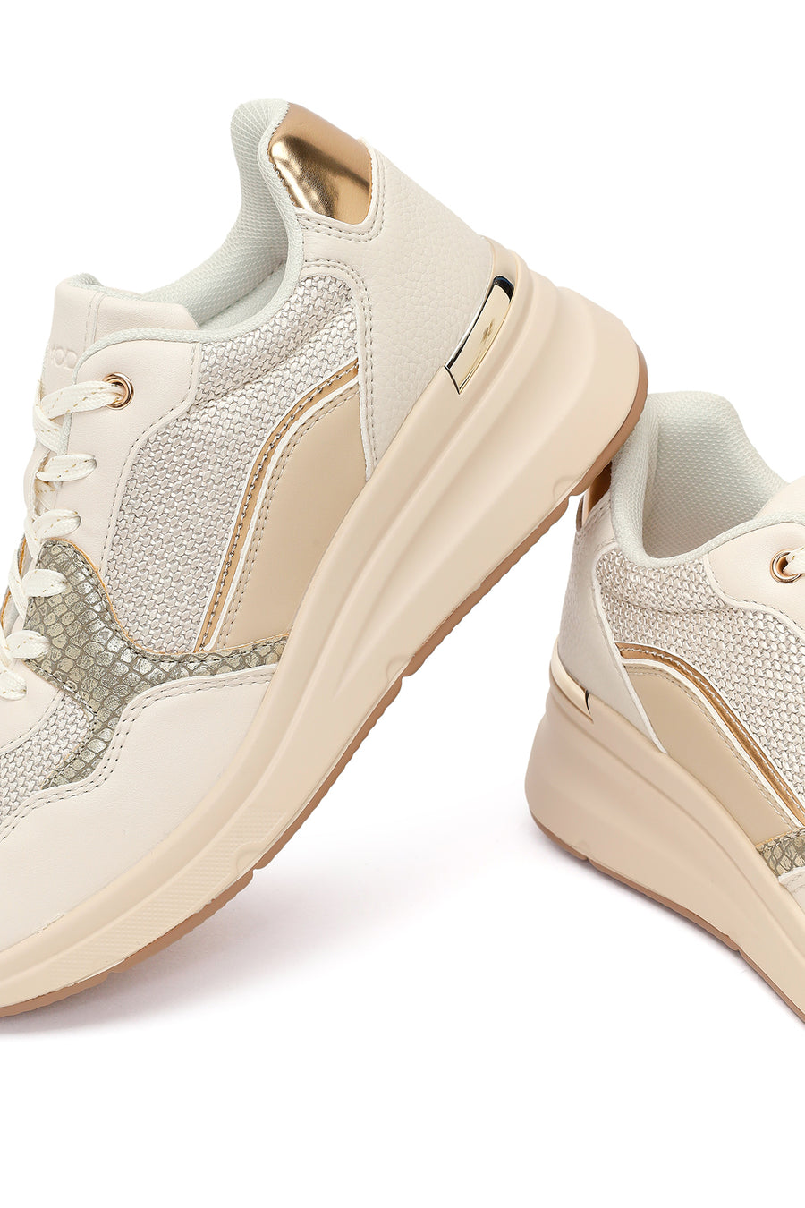 Women's Beige Thick Soled Sneaker