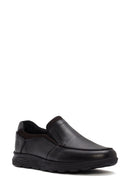 Men's Black Leather Comfort Loafer | Derimod