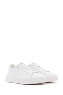 Alberto Guardiani Men's White Winner Leather Sneakers | Derimod