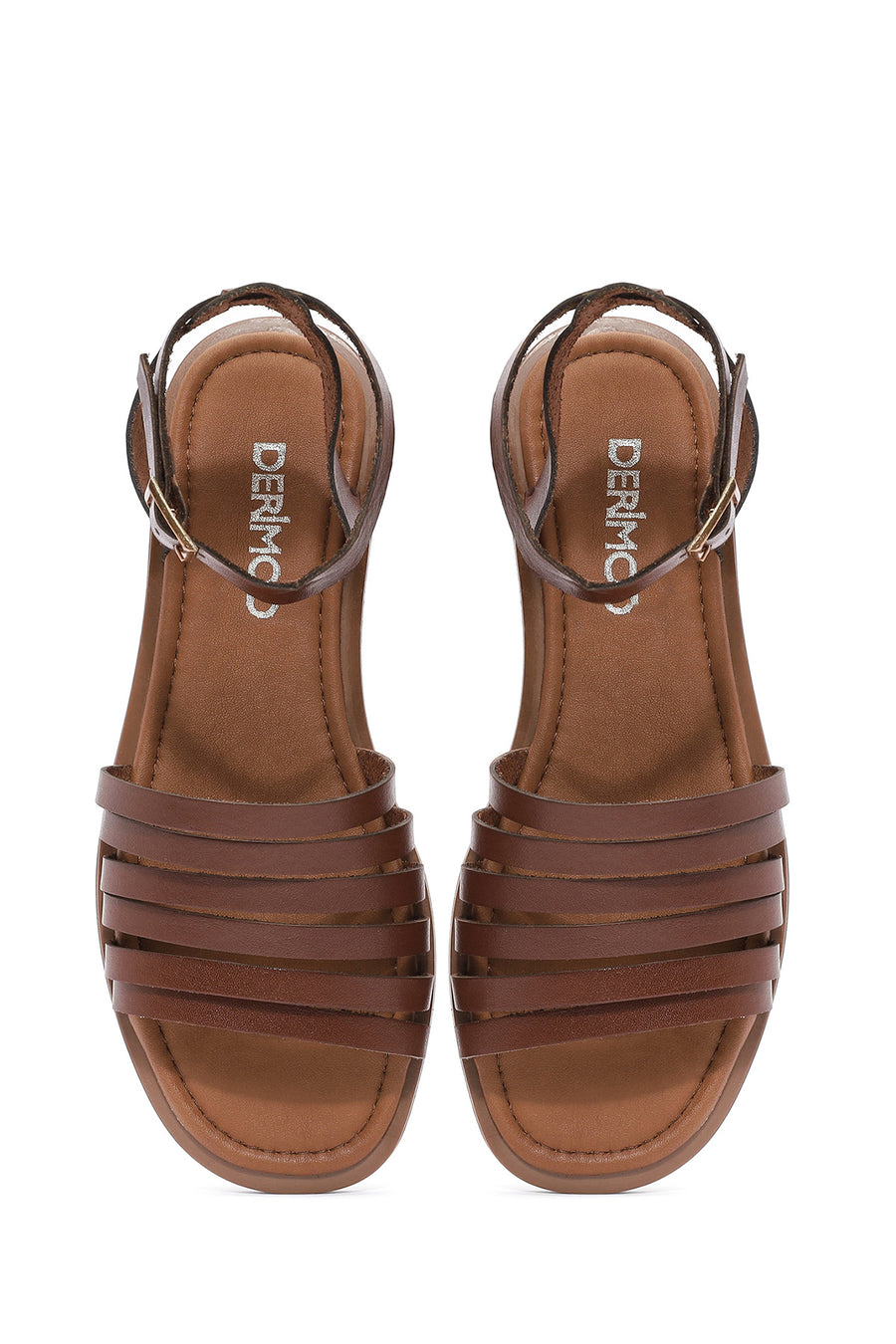 Women's Brown Ankle-Strap Leather Bodrum Sandals