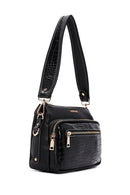 Women's Black Long Strap Patterned Crossbody Bag | Derimod