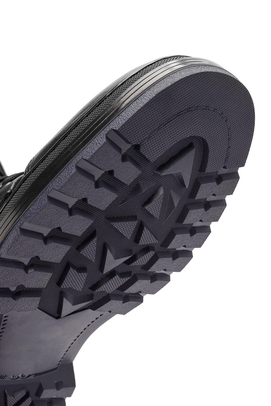 Men's Black Zippered Leather Combat Boots