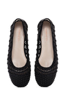 Women's Black Knitted Ballerinas | Derimod