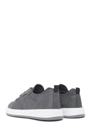 Men's Grey Lace-Up Leather Sneakers | Derimod