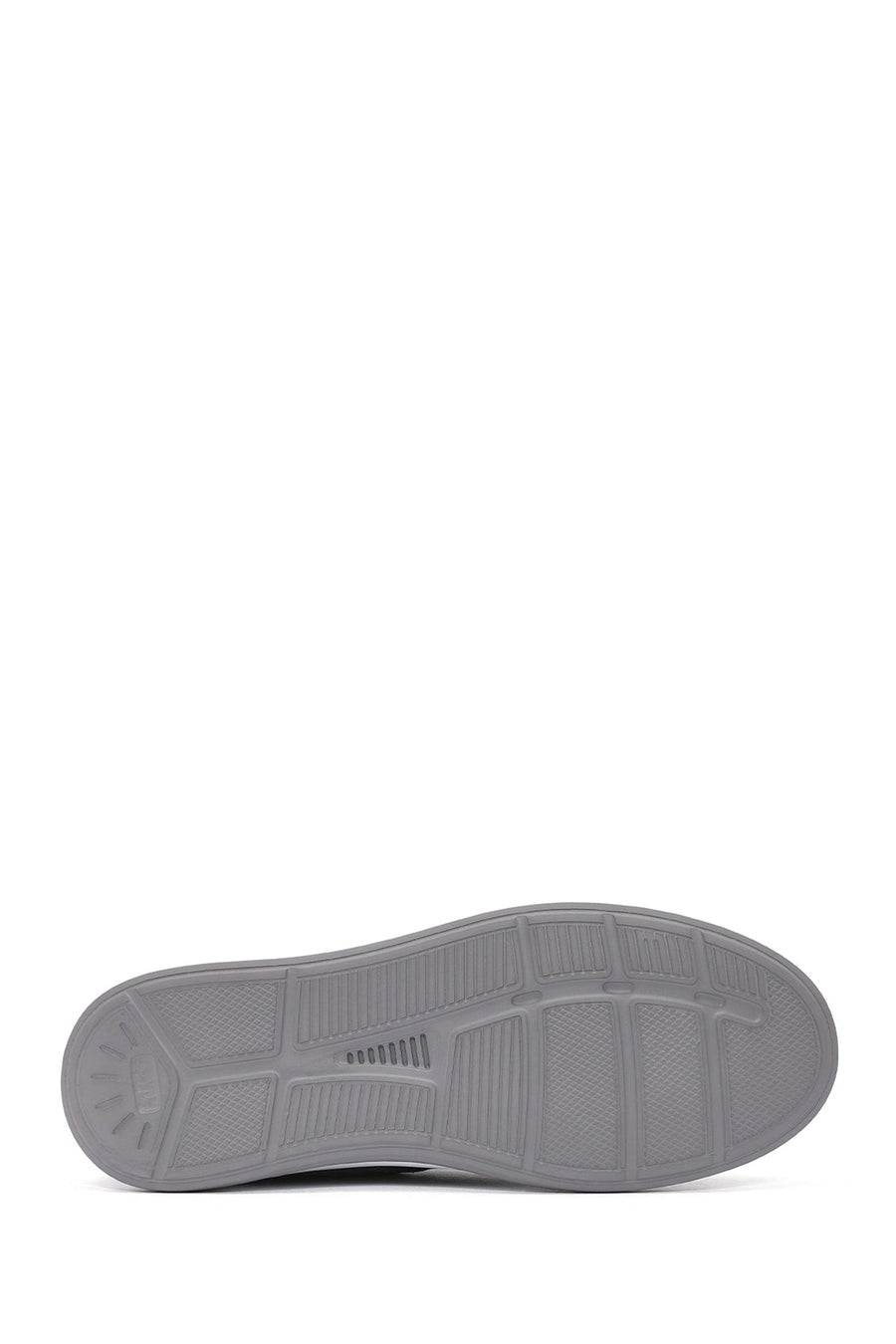 Men's Grey Lace-Up Leather Sneakers