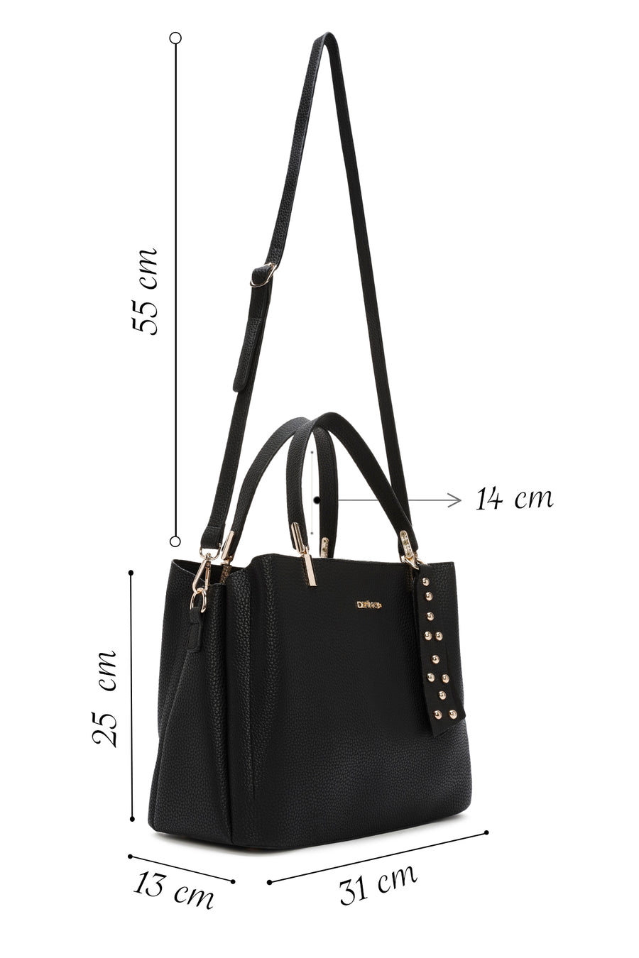 Women's Black Long Strap Shoulder Bag