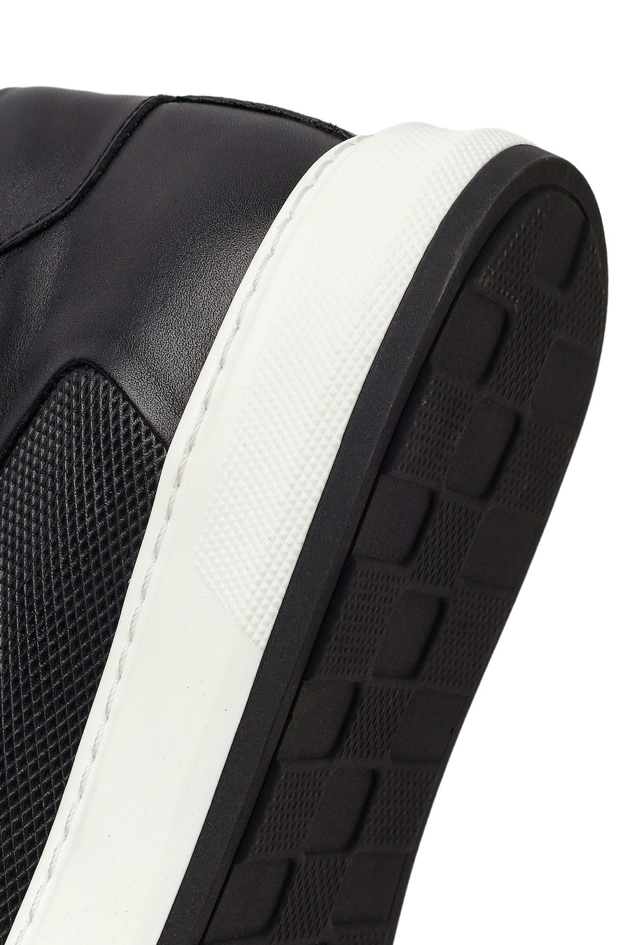 Erkek Siyah Bağcıklı Deri Sneaker